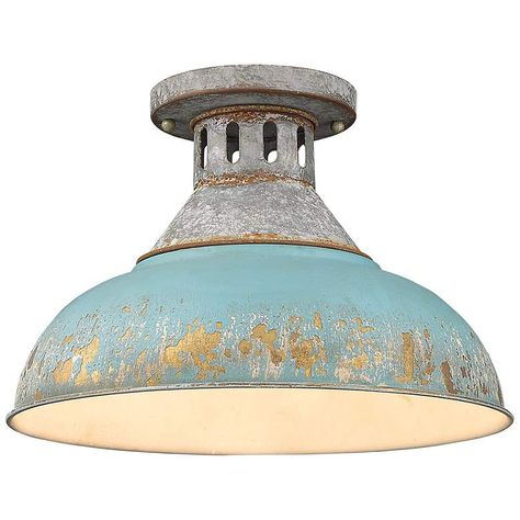 Rustic Ceiling Lights, Rustic Ceiling, Farmhouse Decorating, Golden Lighting, Semi Flush Mount Lighting, Semi Flush Mount, Flush Mount Lighting, Lamps Plus, Flush Mount Ceiling