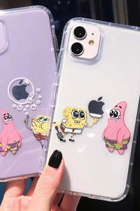 Spongebob Design, Bff Phone Cases, Tumblr Phone Case, Funny Spongebob, Phone Case Diy Paint, Spongebob Patrick, Diy Iphone Case, Girly Phone Cases, Kawaii Phone Case