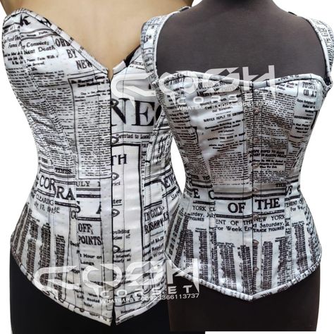 High Quality Sublimated Waist Training Corset - Buy Newspaper Print Corset,Halter Corset,Satin Corset Product on Alibaba.com Corset Out Of Cardboard, Newspaper Top, Newspaper Corset, Newspaper Fabric Dress, Newspaper Tank Top, Newspaper Print Corset, Orchard Corset, Corsets Vintage, Fashion Corset