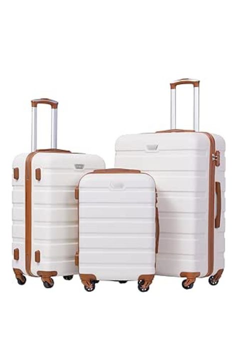 Available on Amazon is this three piece set suitcase/luggage. These suitcases would be perfect for any occasion depending how big or small you need the luggage to be. Big Luggage, Big Suitcases, Suitcase Set, Luggage Sets, Suitcases, Three Piece, Travel Luggage, Apricot, 3 Piece