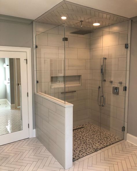 Hobson Builders on Instagram: “Check out the master shower we just finished as part of our major remodel in foxcroft! Curbless, heated floors and massive rain head!…” Rain Head, Shaker Heights, Glass Shower Enclosures, Master Shower, Heated Floors, Glass Shower, Bathroom Remodel Master, Shower Enclosure, Master Bath