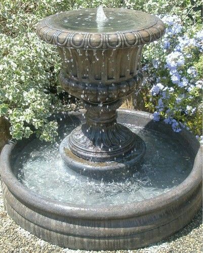 Urn Water Feature, Urn Fountain, Outdoor Urns, Water Wall Fountain, Cinder Block Garden, Outdoor Patio Designs, Pump House, Backyard Water Feature, Backyard Diy