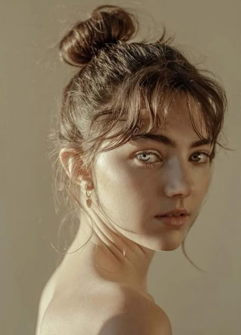 Aww 🥰 so cute ☺️ Artistic Face Photography, Woman Looking Forward Reference, Portrait With Strong Lighting, Art Reference Poses Portrait, People To Draw Photos Face, Portrait Laying Down, Dynamic Face Expression, Anatamoy Reference Drawing, Portrait With Shadows