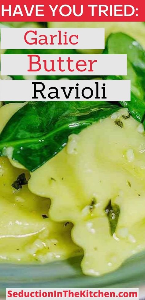 Ravioli Butter Sauce, Garlic Butter Sauce For Pasta, Frozen Ravioli Recipes, Ravioli Sauce Recipe, Lobster Ravioli Sauce, Cheese Ravioli Recipe, Ravioli With Spinach, Spinach And Cheese Ravioli, Sausage Ravioli