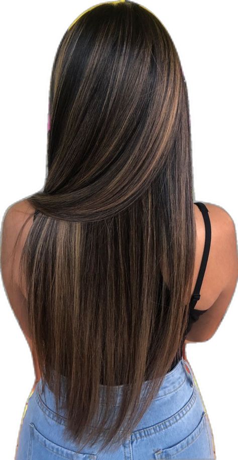 Hair Inspo Caramel Highlights, Fresh Brunette Hair Colors, Highlights Brown Hair Extensions, Blue Hair Highlights With Brown Hair, Hair Color Ideas For Brunettes With Straight Hair, Hair Color Ideas For Morenitas, Caramel Blonde Highlights On Black Hair, Highlights On Really Dark Hair, Hair Extensions Long Brown