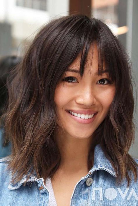 Long Bob With Bangs, Medium Length Hairstyles, Lob Haircut, Medium Long Hair, Fringe Hairstyles, Long Bob Hairstyles, Haircut For Thick Hair, Mid Length Hair, Haircuts With Bangs