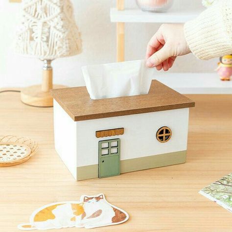 Elegant House, Vintage Containers, Cute Furniture, Apollo Box, Cute House, Wooden Decor, Tissue Box, Daily Essentials, Tissue Boxes