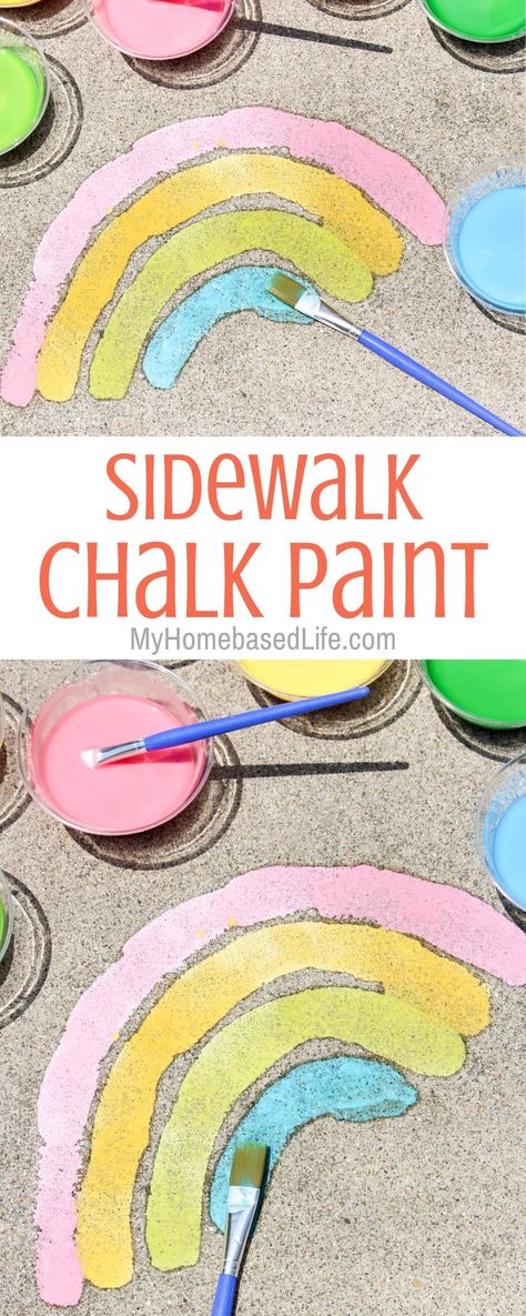 Summer Sidewalk Chalk, Sidewalk Chalk Paint, Easy Kid Activities, Diy Kid Activities, Summer Fun For Kids, Outside Activities, Outdoor Activities For Kids, Sidewalk Chalk, Preschool Activity