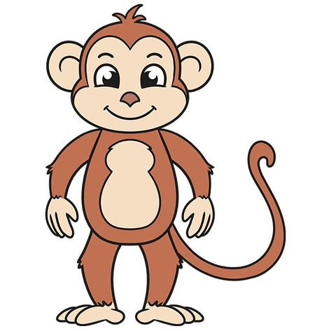 Learn to draw an easy monkey. This step-by-step tutorial makes it cute. Kids and beginners alike can now draw a great easy monkey. Monkey Drawing Easy, Monkey Drawing, Easy Animal Drawings, Cartoon Drawings Of Animals, Drawing Guides, Cartoon Monkey, Monkey Pictures, Draw Animals, Easy Drawing Tutorial