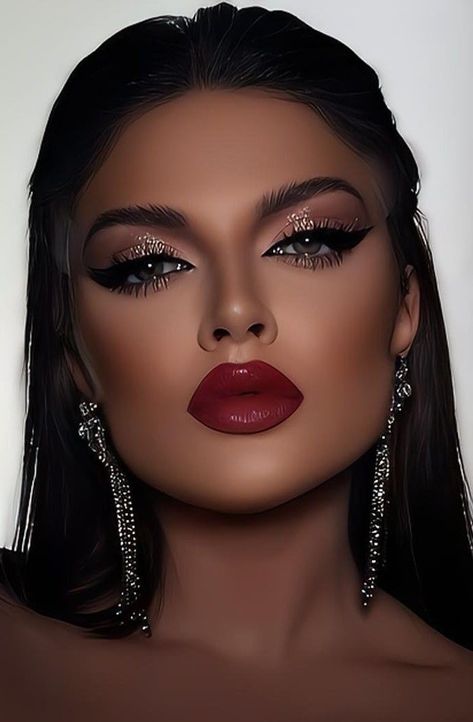 Bold Red Lip Makeup, Bold Lip Makeup, Evening Eye Makeup, Sultry Makeup, Red Lip Makeup, Hot Makeup, Red Makeup, Stunning Makeup, Glamour Makeup