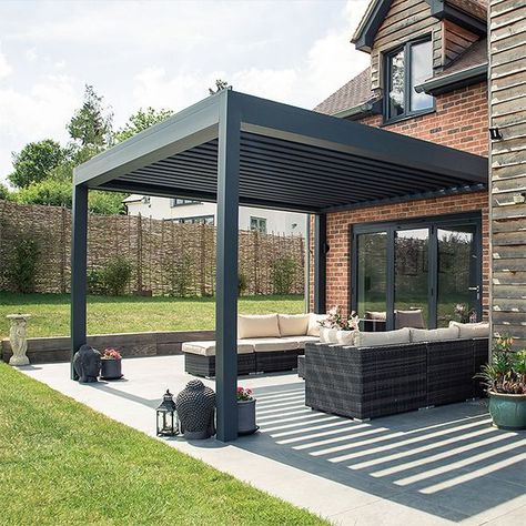 pergola designs attached to house pergola ideas pergola patio pergola outdoor pergola modern pergola dii pergola Outdoor Shutters, Shed With Porch, Porch Design Ideas, Aluminum Gazebo, Modern Pergola, Patio Pergola, Pergola Design, Aluminum Pergola, Backyard Pergola