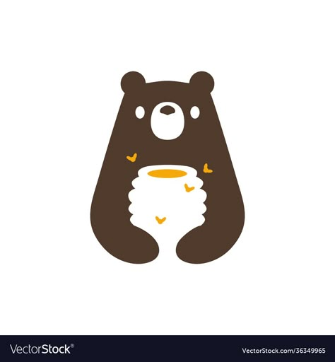 Bear Logo Inspiration, Hive Illustration, Honey Logo Design, Animal Icon Design, Hive Logo, Bear Logo Design, Honey Hive, Negative Space Logo, Bear Honey