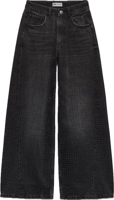 Full Length Jeans, Rhinestone Jeans, Size 6 Jeans, Zara Jeans, Retail Therapy, Matching Top, Jeans Color, Zara Black, Black Gray