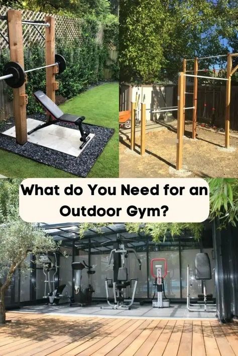 Outdoor Gym Design and Ideas - Bluehomediy Home Outdoor Gym Ideas, Outdoor Exercise Area, Diy Outdoor Gym, Backyard Gym Ideas, Outdoor Gym Ideas Backyards, Outdoor Gym Ideas, Patio Gym Ideas, House Gym Ideas, Outdoor Workout Area