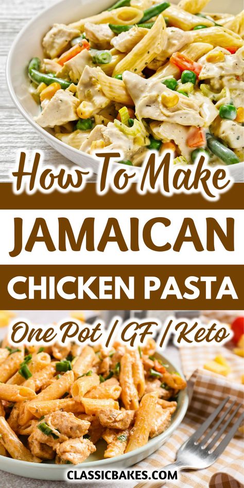 Savor the vibrant flavors of the Caribbean with this Jerk Chicken Pasta. Tender chicken is marinated in spicy jerk seasoning, then tossed with pasta and a creamy, flavorful sauce. This dish combines the best of both worlds—zesty heat and comforting creaminess—for a meal that's both exciting and satisfying. Jerk Chicken Pasta Recipe, Jerk Chicken Pasta, Jamaican Chicken, Jerk Sauce, Low Carb Chicken Recipes, Jerk Seasoning, Chicken Pasta Recipes, Jerk Chicken, Tender Chicken