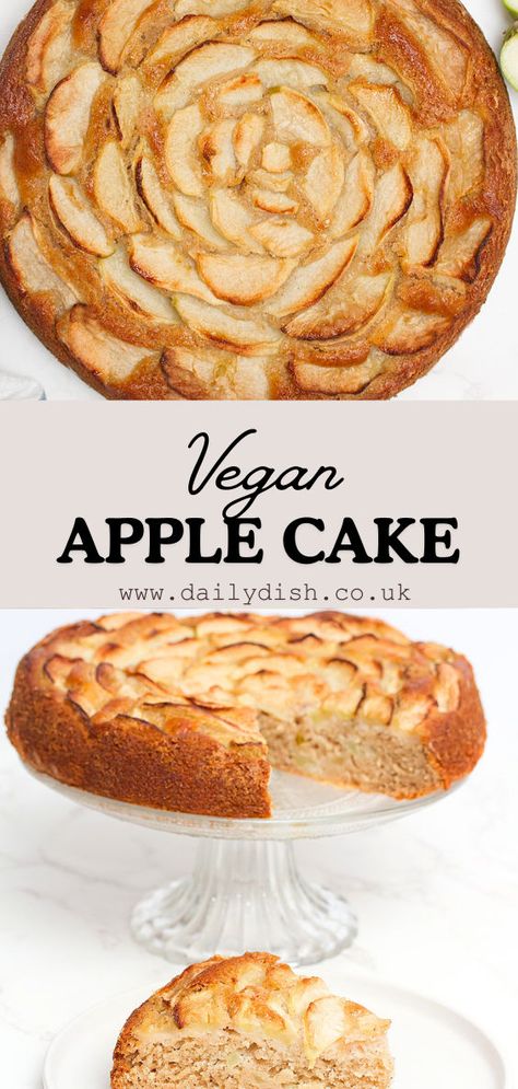 Vegan Apple Cake Eggless Apple Cake Recipe, Vegan Strawberry Cake, Easy Vegan Cake, Forest Cupcakes, Apple Cake Recipe Easy, Vegan Apple Cake, Apple Cinnamon Cake, Vegan Grocery List, Eggless Cake Recipe