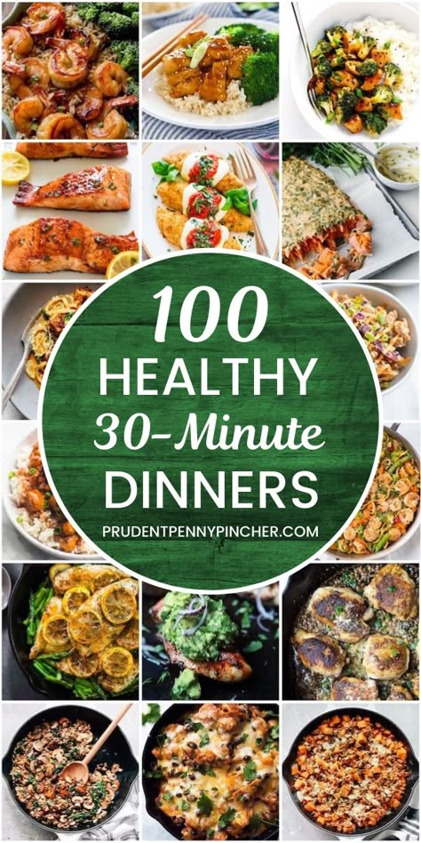 Make a healthy dinner in 30 minutes or less with one of these these 30 minute healthy dinner recipes. These quick dinners are perfect for weight loss and busy weeknights. Cheap Healthy, Heart Healthy Recipes, Vegetarian Recipes Dinner, Quick Healthy, Recipes Chicken, Easy Healthy Dinners, Healthy Families, Healthy Meal Prep, Healthy Dinner Recipes Easy