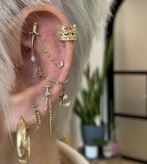 Ear Styling Ideas, Bvla Jewelry, Ear Styling, Dripping In Gold, Piercing Studio, Styling Inspiration, Styling Ideas, Jewelry Companies, Cute Jewelry