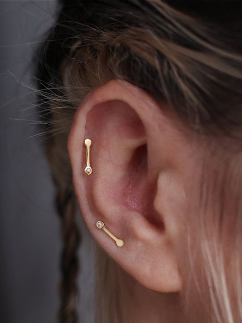 Helix Bar, Flat Piercing, Stud Piercing, Cartilage Stud, Conch Earring, Helix Earrings, Stud Jewelry, Ear Stud, Helix Piercing