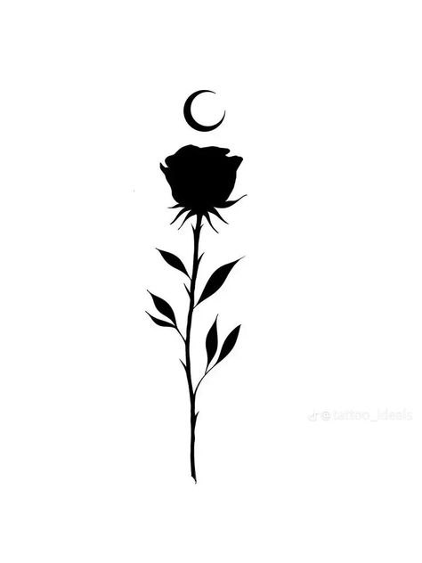 Silhouette Rose Tattoo, Black Roses Drawing, All Black Rose Tattoo, Small Goth Tattoo Ideas, Small Dark Tattoos, Black Rose Tattoo Design, Dark Rose Tattoo, Goth Tattoo Designs, Small Black Tattoos