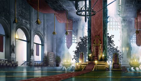 Fantasy Rooms, Castles Interior, Throne Room, Fantasy City, Fantasy Castle, Fantasy Setting, Fantasy Places, Fantasy Concept Art, Arte Fantasy