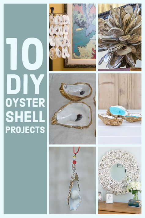 Ten Great DIY Oyster Shell Crafts Oyster Shell Diy Projects, Crafts With Oyster Shells Diy, Decorating Oyster Shells Diy, Oyster Shell Projects, Beach Shells Crafts, Oyster Diy Projects, What To Do With Oyster Shells, Oyster Shells Decor Diy, Oyster Crafts Shells