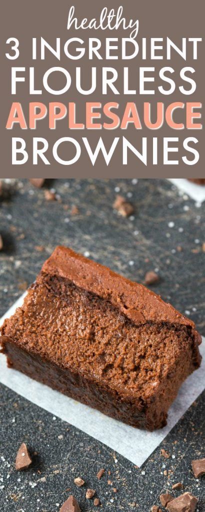 Healthy 3 Ingredient FLOURLESS Applesauce Brownies- SO easy, simple and super fudgy- NO butter, NO flour, NO sugar and NO oil needed at all! {vegan, gluten free, paleo recipe}- thebigmansworld.com No Flour Brownies 3 Ingredients, 2 Ingredient Applesauce Brownies, 2 Ingredient Banana Brownies, Unsweetened Applesauce Uses, Unsweetened Applesauce Recipe Baking, 4 Ingredient Brownies Healthy, 3 Ingredient Protein Brownies, Applesauce Brownies, Recipe Using Applesauce