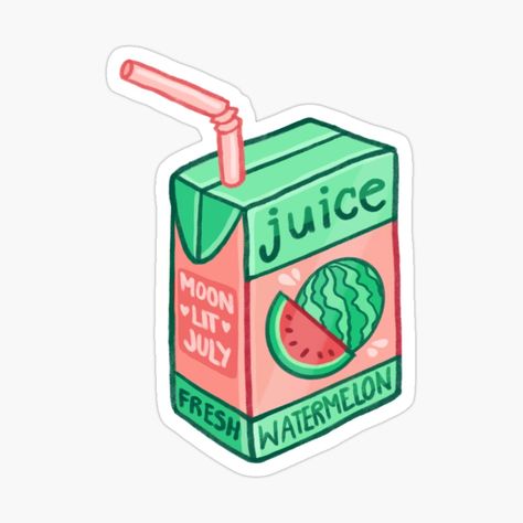 Aesthetic Watermelon Juice Sticker Juice Box Doodle, Box Doodle, Aesthetic Watermelon, Watermelon Aesthetic, Juice Sticker, Watermelon Sticker, Doodle Sticker, Watermelon Drink, Drink Stickers