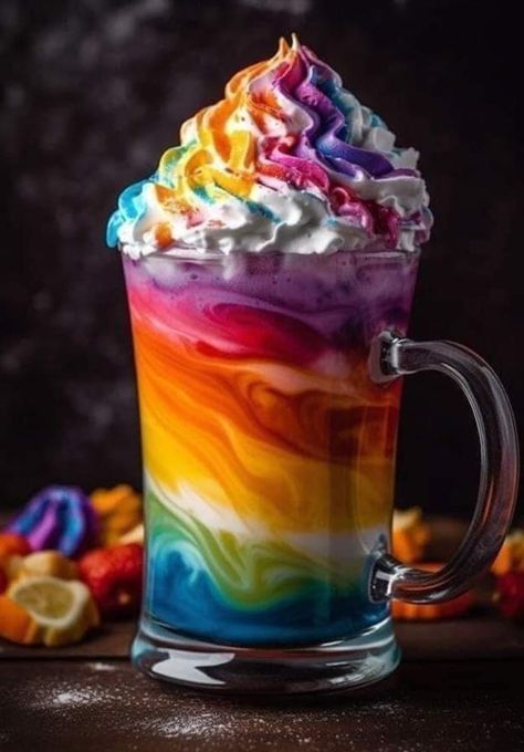 Rainbow Smoothie, Ice Cream Wallpaper, Fro Yo, Rainbow Ice Cream, Rainbow Food, Unicorn Foods, Food Wallpaper, Smoothie Drinks, Cute Desserts