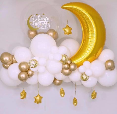 Eid Balloons, Decoration Ramadan, Moon Balloon, Muslim Eid, Twinkle Twinkle Baby Shower, Moon Baby Shower, Eid Party, Eid Decoration, Birthday Party Balloon