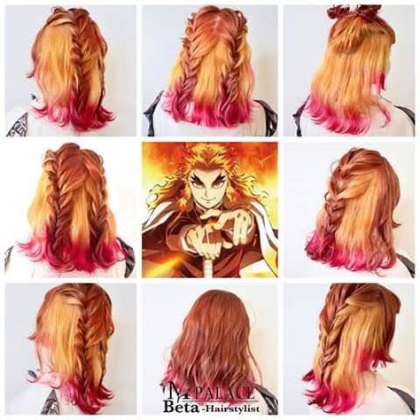 Anime Hair Color, Rengoku Kyojuro, Hair Color Crazy, Dyed Hair Inspiration, Hair Stylies, Dye My Hair, Anime Hair, Hair Inspiration Color, Hair Inspo Color