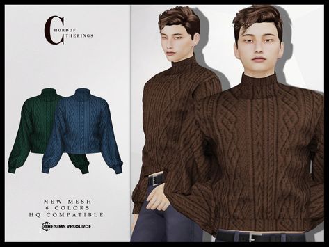 The Sims Resource - Sweater T-597 Turtle Neck Sims 4 Cc, Sims 4 Cc Sweater Male, Sims 4 Male Sweater, Sims 4 Sweater, Sims 4 Sweater Cc, Turtle Sweaters, Male Sweaters, Wool Sweater Men, Grey Knit Sweater