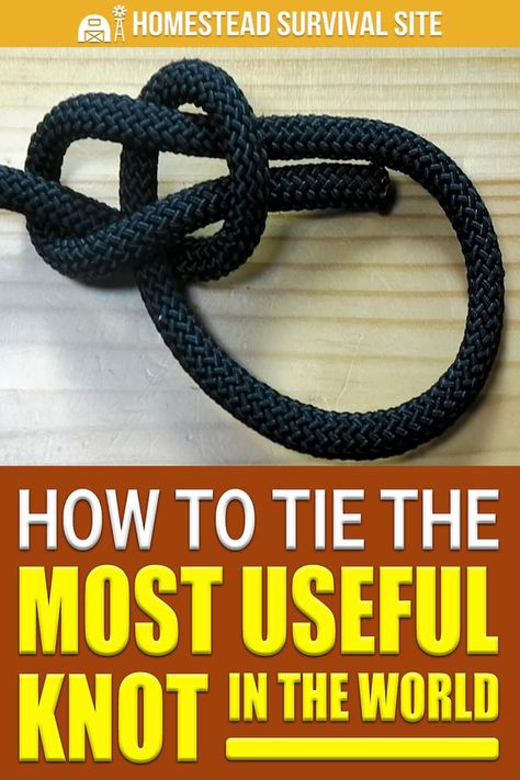 A bowline knot is incredibly strong yet very easy to tie. Because of that, it is one of the most useful knots in the world. #urbansurvivalsite #survivaltips #knots #tyingknots #survivalskills How To Braid Rope, Boating Knots, Easy Knots, Scout Knots, How To Tie A Knot, Sailing Knots, Bowline Knot, Camping Knots, Life Knowledge