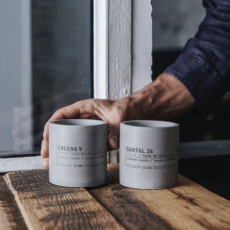 SANTAL 26 | Large White Concrete Candle | Le Labo Fragrances Le Labo Candle, Le Labo Santal 33, Concrete Candles, Enchanted Cottage, Candle Lid, Glass Votives, Classic Candles, Concrete Candle, Niche Perfume