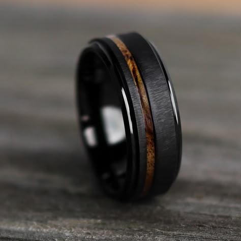 Guy Wedding Rings, Husband Wedding Band, Black Tungsten Carbide Ring, Wood Engagement Ring, Country Vibe, Mens Wedding Bands Unique, Wedding Band Styles, Antler Ring, Black Tungsten Rings