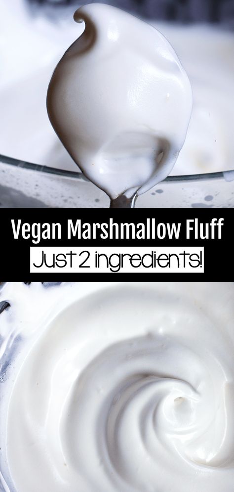 Vegan Marshmallow Fluff, an easy vegan recipe Vegan Marshmallow Fluff, Marshmallow Fluff Recipe, Healthy Marshmallows, Vegan Quinoa Recipes, Ella Vegan, Marshmallow Fluff Recipes, Vegan Chocolate Cake Recipe, Homemade Marshmallow Fluff, Vegan Marshmallows