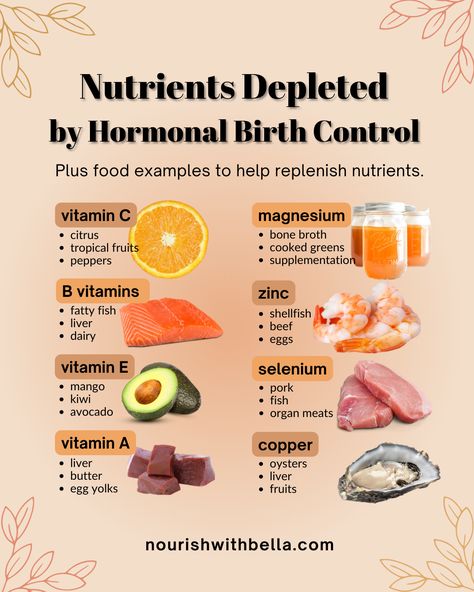 Nutrients depleted on hormonal birth control. Learn all about birth control, birth control side effects, types of birth control pills, along with the different birth control methods especially natural birth control. You can also learn about how to nourish your body after a birth control cleanse and better understand how birth control can hinder weight loss. Also understand the purpose of hormonal birth control, and how birth control can lead to hormonal imbalances, along with depleted nutrients. Getting Off Birth Control, Natural Birth Control, Birth Control Methods, Low Estrogen Symptoms, Hormonal Birth Control, Menstrual Health, Estrogen Dominance, Feminine Health, Birth Control Pills