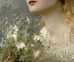 {Sophie Gengembre Anderson [detail] - Heavenwards} Joan Brull I Vinyoles, Joan Brull, Pale Man, Flower Emoji, Location Unknown, Spiritual Photos, Glass Painting Designs, Ivy House, Ethereal Aesthetic