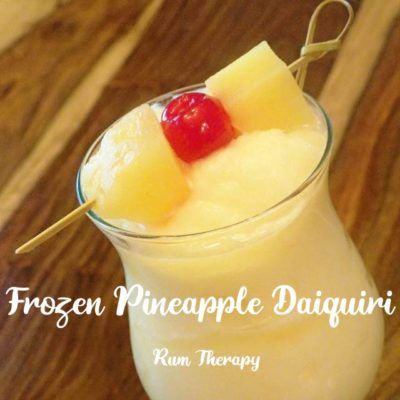 Frozen Pineapple Daiquiri | Rum Therapy Orange Alcoholic Drinks, Rum Drink Recipes, Frozen Mixed Drinks, Pineapple Daiquiri, Acholic Drinks, Frozen Drinks Alcohol, Rum Drinks Recipes, Boat Drinks, Slushy Drinks