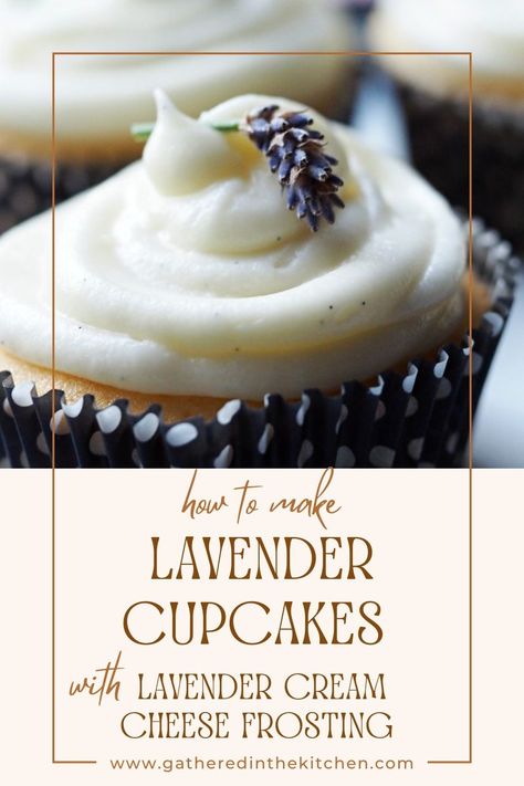 This delicious recipe is for homemade lavender cupcakes with lavender infused cream cheese frosting. Perfect dessert for baby showers or wedding showers! Cupcakes Lavender, Lavender Dessert Recipes, Lavender Dessert, Fancy Tea Party, Lavender Cupcakes, Dairy Free Frosting, Fancy Tea, Lavender Cream, Lavender Recipes