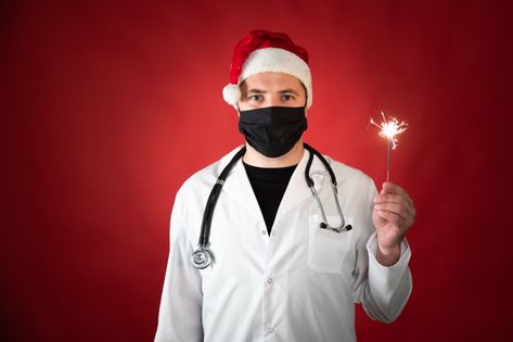 Photo Doctor, Doctor Dress, Santa Claus Hat, Female Doctor, Christmas Photoshoot, Photo Christmas, Medical Masks, Christmas 2020, Christmas Hat