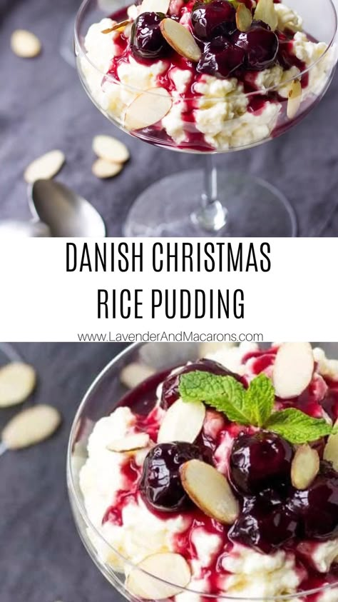 Danish Rice Pudding Christmas, Christmas Rice Pudding, Pudding Videos, Danish Rice Pudding, Danish Traditions, Scandinavian Desserts, Best Rice Pudding Recipe, Holiday Dessert Recipes Easy, Traditional Christmas Desserts