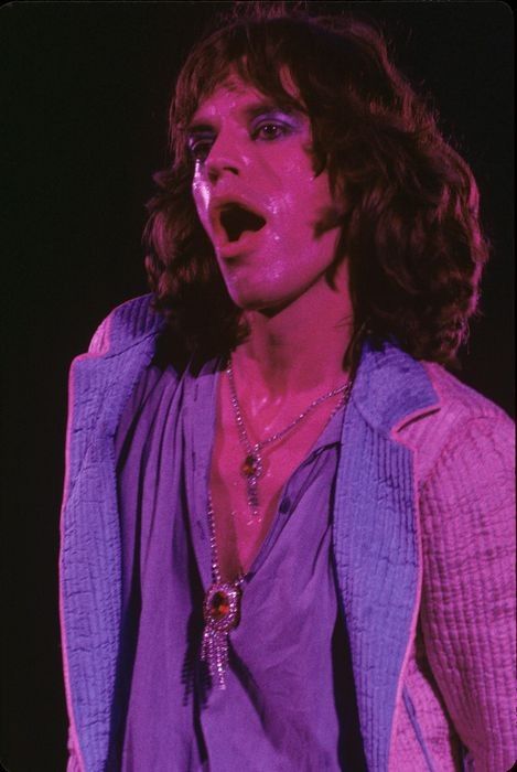 Mick Jagger, On Stage, A Man, Long Hair, Purple, Twitter, Hair