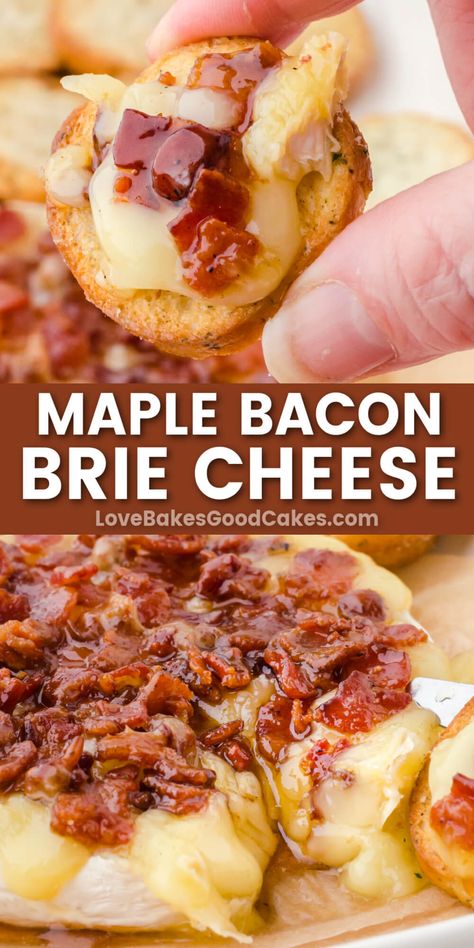 Maple Bacon Brie, Party Food Appetizers Easy, Brie Recipes Appetizers, Bacon Brie, Brie Cheese Recipes, Baked Brie Recipes, Brie Appetizer, Brie Recipes, Easy Lunch Ideas