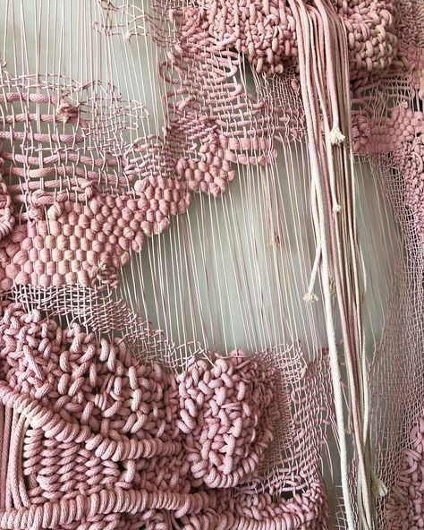 Untitled Series — Jacqueline Surdell | Artist Art Yarn Weaving, Textile Art Techniques, Weaving Loom Diy, Fiber Sculpture, Weaving Tutorial, Macrame Wall Hanging Diy, Modern Textiles, Textile Texture, Textile Fiber Art