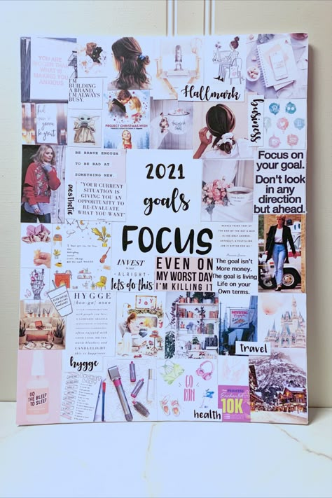 Vision Board Ideas Elementary, Womens Vision Board, Business Board Design, New Year Goals Vision Board, Mood Board Ideas Aesthetic, Dream Board Examples Aesthetic, Resolution Board Ideas, Craft Vision Board, How To Create A Vision Board Design