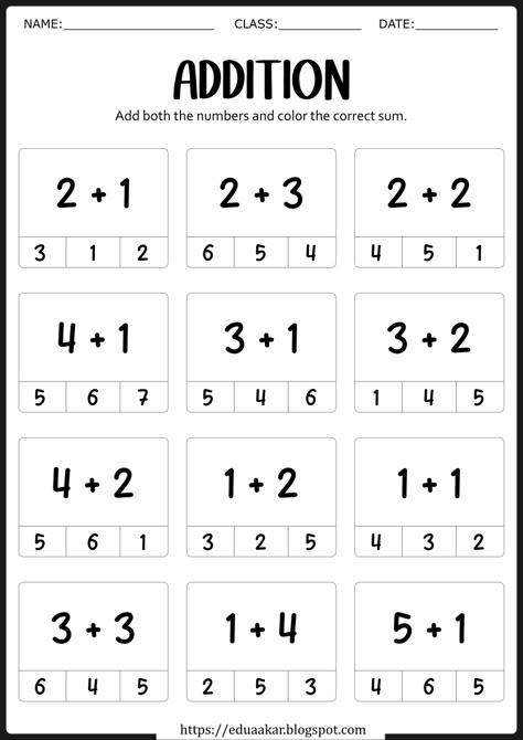 Adding Preschool Worksheets, Simple Addition Activities Preschool, Simple Addition Worksheets Free, Addition Activities Preschool, Math Preschool Worksheets, Preschool Addition Worksheets, 22 Ramadan, Math For Kindergarten Worksheets, Simple Addition Worksheets