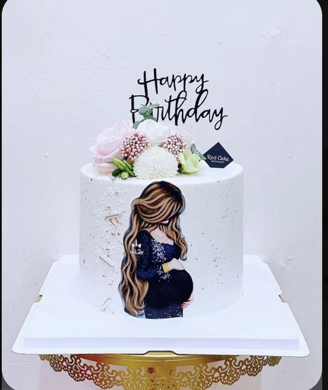 Pregnant Cake Design, Pregnant Cake Ideas, Mothers Cake, Cake Frosting Designs, 75 Birthday Cake, Baby Shower Cake Designs, Pregnant Cake, Cube Cake, Happy Birthday Wishes Cake