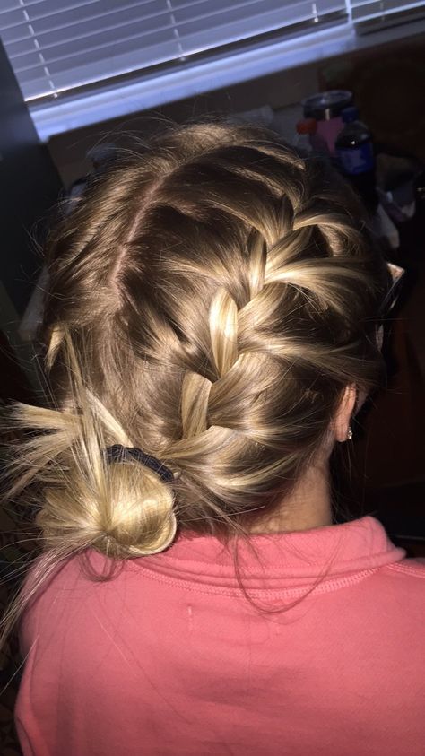 French Braids Into Two Buns, French Braids Into Bun, French Braid Space Buns Low, Messi Bun, French Braid Into Bun, Braid Into Messy Bun, French Braid Into Messy Bun, French Braids With Buns At End, French Braid Buns Double Tutorial