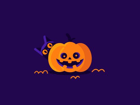 Halloween Animation Gif, Halloween Motion Graphics, Cute Halloween Gif, Pumpkin Animation, Instagram Gif Keyword, Halloween Illustration Design, Spooky Gif, Gif Halloween, Halloween Animation